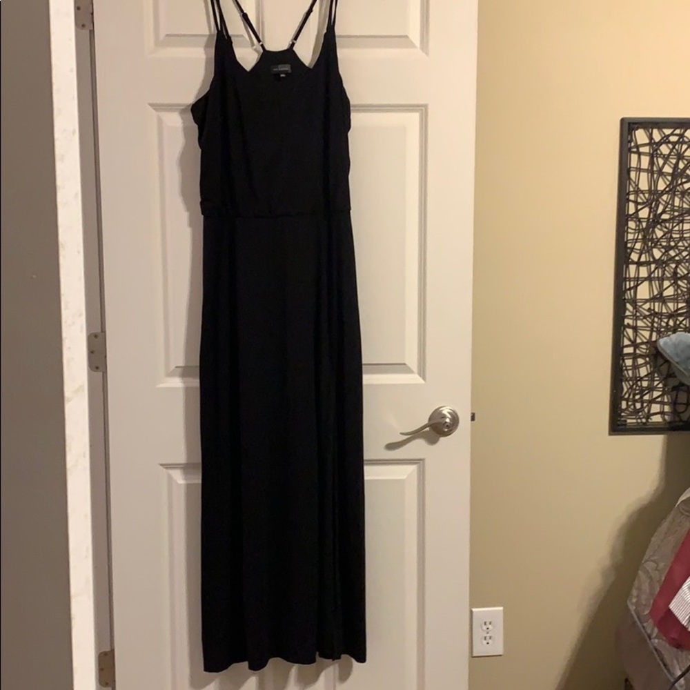 Women’s black maxi dress with sideslip size large